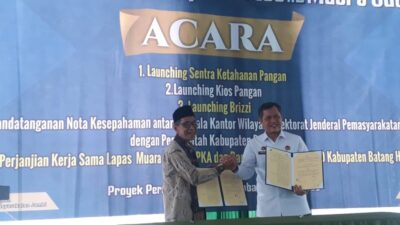 MoU Pemkab Batang Hari Bersama Ditjenpas Jambi di Peluncuran Sentra Ketahanan Pangan